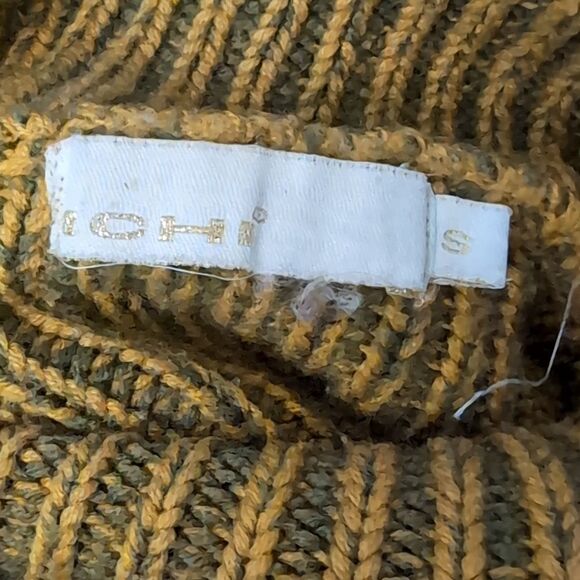 Nwot Anthropologie ICHI Mustard green bell -sleeved cropped turtleneck size S - Picture 3 of 6